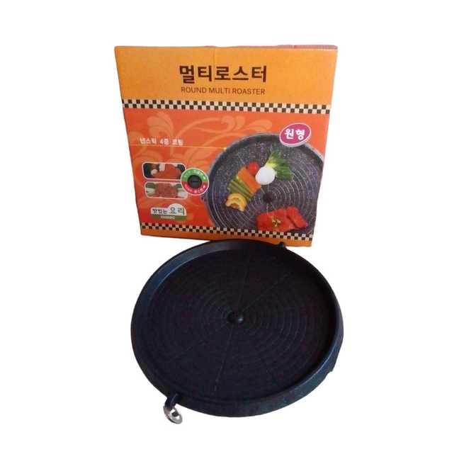 Grill Pan Bulat 32cm M-794 Round Multi Roaster Panci Alat Memanggang Pemanggang Barbeque BBQ Korea