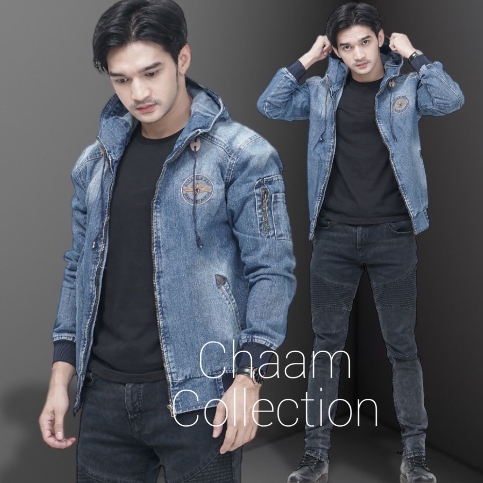 VIRAL [COD]Jaket Jeans Denim Kupluk|Jaket Casual Pria|Jaket Denim Pria |Jaket Bomber Jeans Topi
