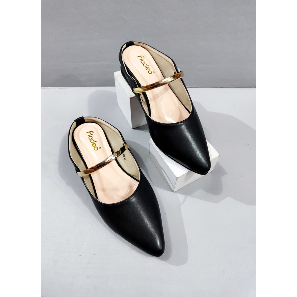 sandal wanita slop Fladeo hak 3cm ( RING )