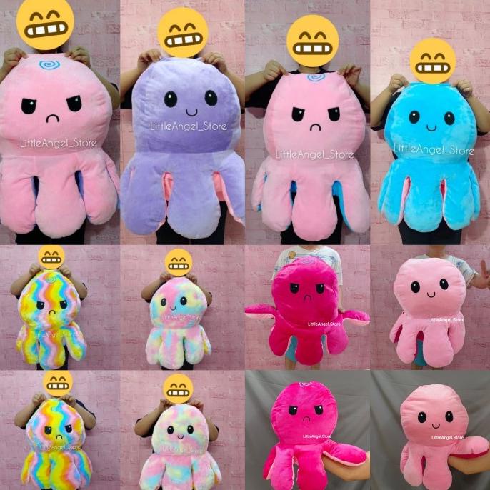 Boneka Cumi Gurita Octopus Tiktok Super Jumbo Giant Bolak Balik