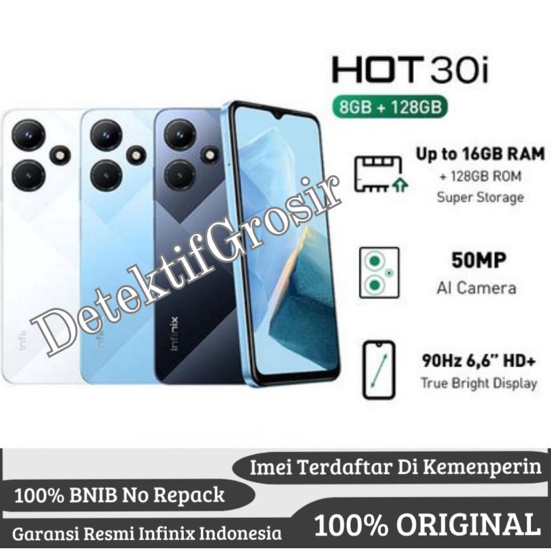 Infinix Hot 30i RAM 8GB + BONUS | Kamera 50MP. ROM 128GB Produk TERLARIS BEST SELLER ⭐⭐⭐⭐⭐