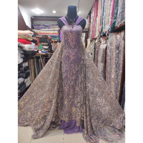 Kain Tile Brokat Hologram D#8 Dusty Purple