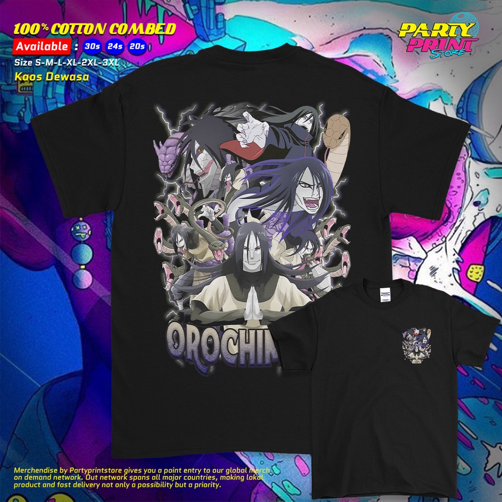 Partyprintstore Kaos Pria Anime Kartun Naruto Orochimaru Bootleg Vol. 2