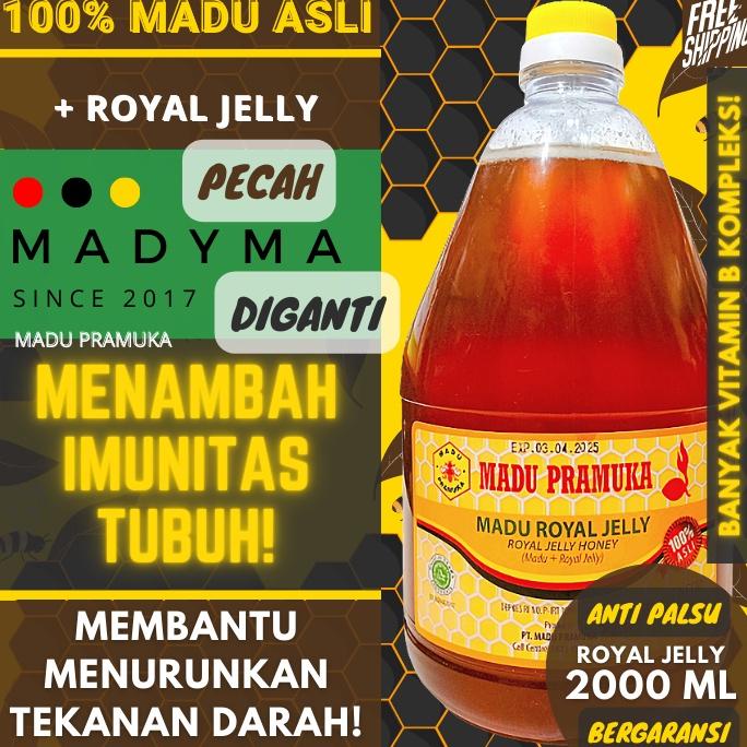 

Madu Pramuka Royal Jelly Honey 2000 ml 2 Liter 2L 2000ml (Madu + Royal Jelly) Alami Pure Natural Raw Honey Nusantara Kepulauan Indonesia Best Seller