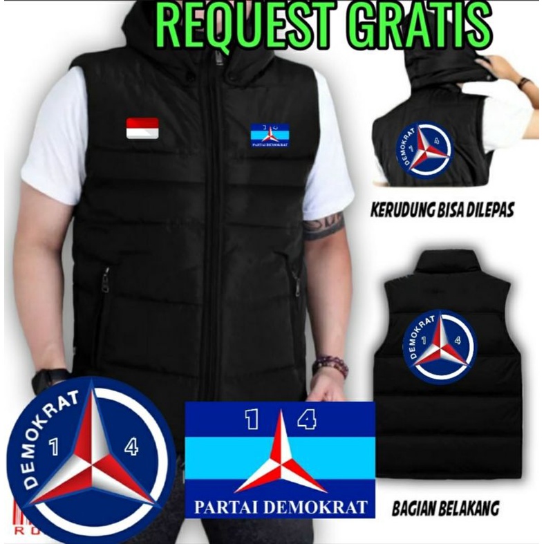 ROMPI VEST PARTAI DEMOKRAT / ROMPI DEMOKRAT / VEST DEMOKRAT / PARTAI DEMOKRAT / PARTAI BIRU / JAKET 