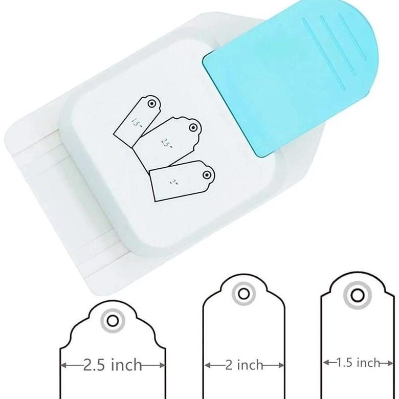 

Best! Bayluna | Tag Puncher Bookmark Embossing Gift Hang Tag Paper Punch 3 size in 1, Earring Hole Tag Punch Pembolong Kertas Gantungan Label Kertas Anting ,,