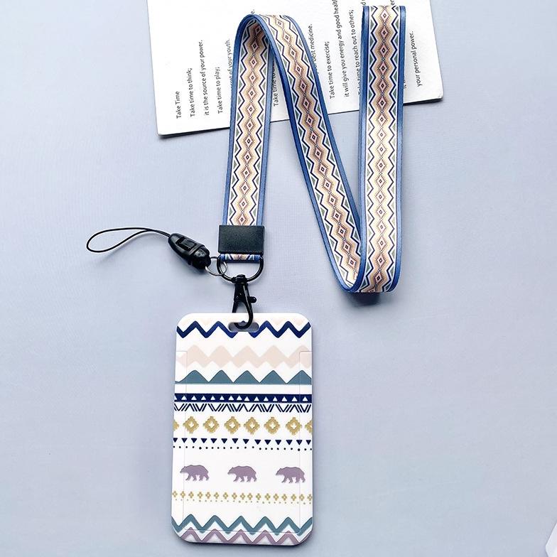 

Best! Case Holder Kartu Bus / ID Motif Kartun Geometri Dengan Tali Lanyard Leher ~