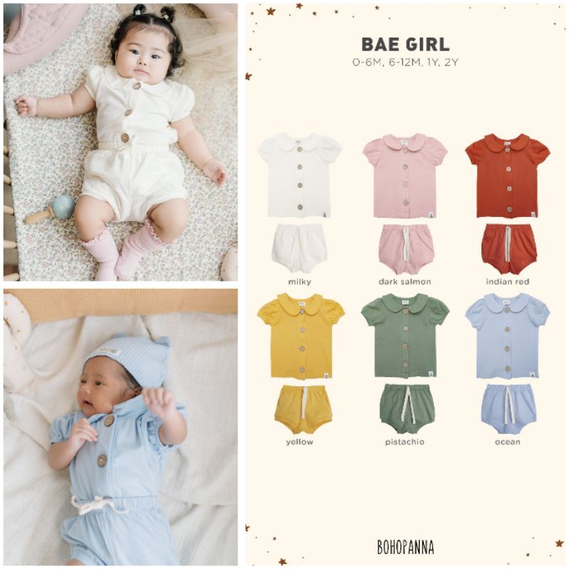 Bohopanna Boho Panna Bae Girl / Setelan Anak Bayi Perempuan 0-2Y