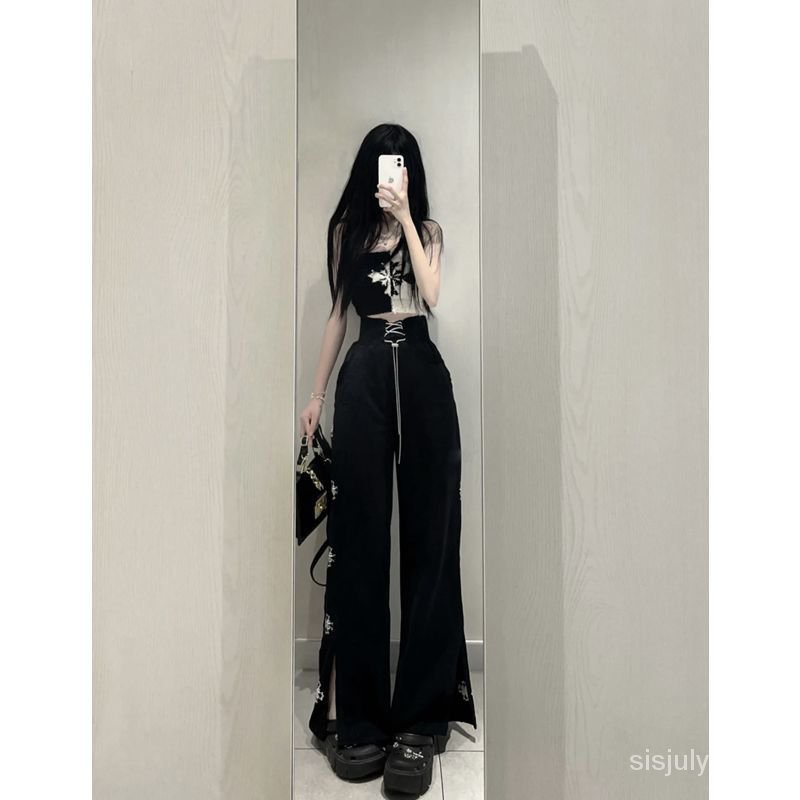 [✅BISA COD] #Sisjuly# Setelan wanita / keinginan murni baru pendek warna tabrakan hitam dan putih ro