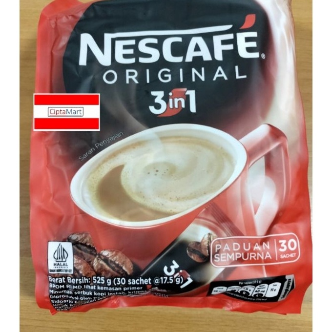 

Diskon ✅ Nestle Nescafe Original 3 in 1 525gr ( 30 x 17.5gr )