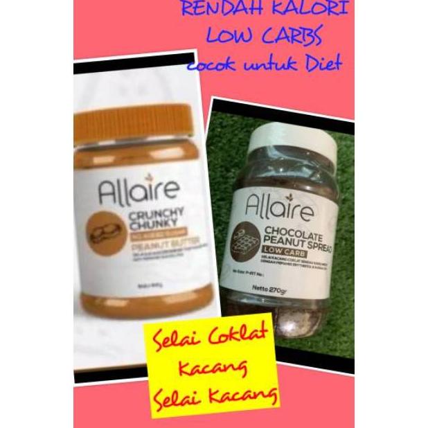 

Allaire Crunchy Chunky Peanut Butter / Coklat Peanut Selai Kacang untuk Diet Keto Best Seller