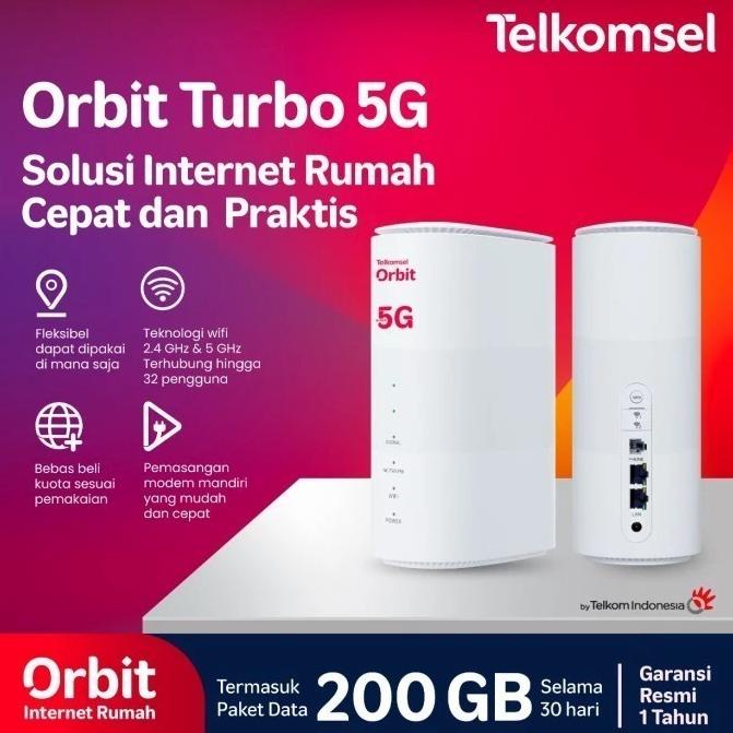 Modem Wifi Router Telkomsel Orbit Turbo 5G Zte Mc801A Bonus 200 Gb Restyo_Store