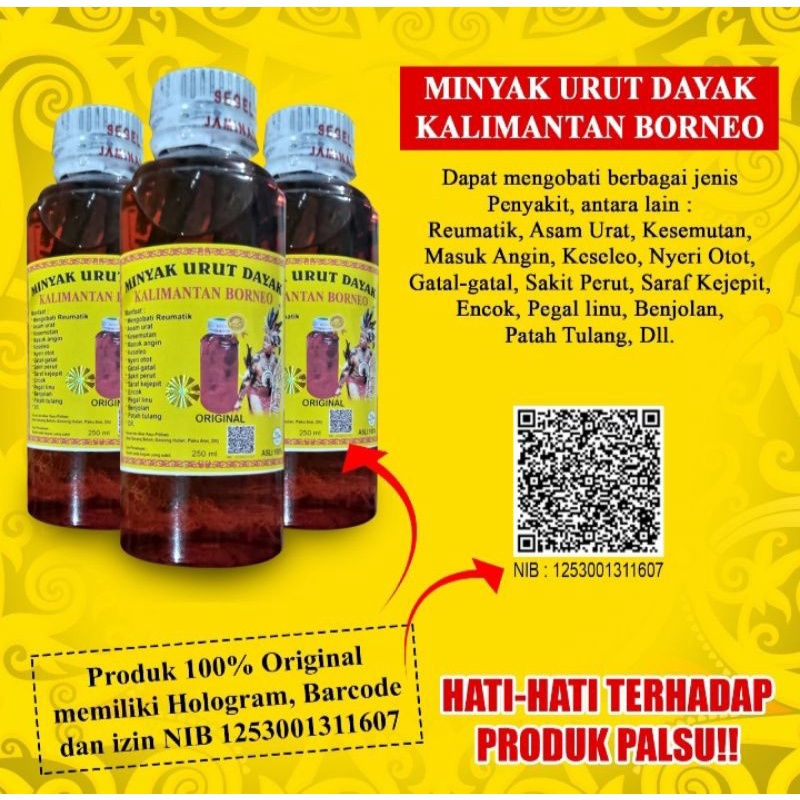 minyak urut dayak Kalimantan Borneo