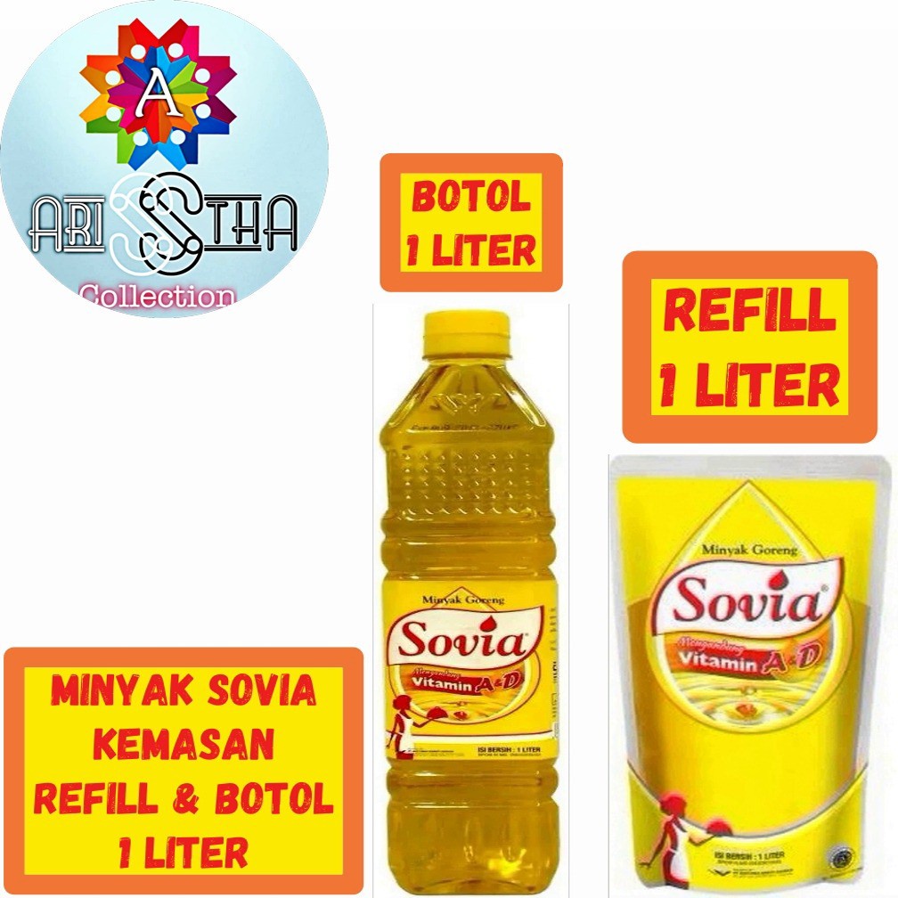 

Minyak Goreng Sovia 1 Liter Kemasan - Botol - Refill -