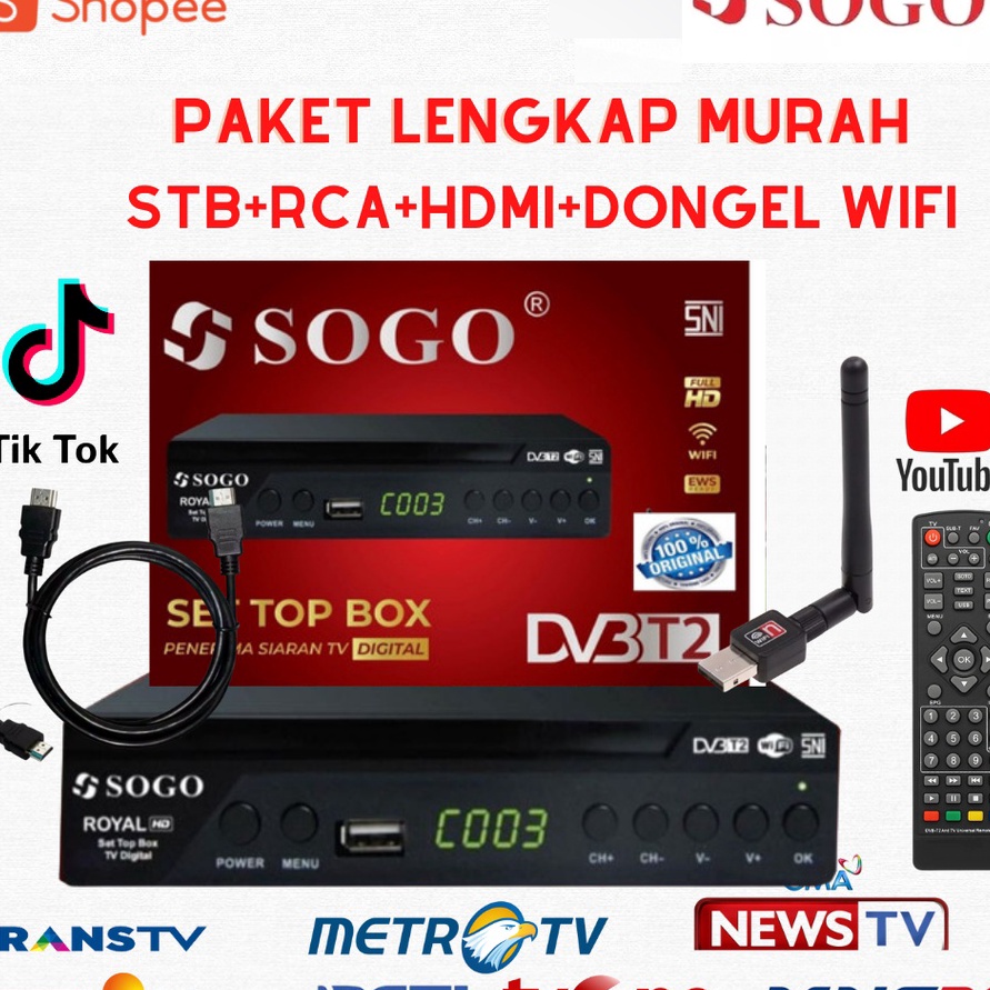 BRANDS FESTIVAL Set Topbox Tv Digital SOGO DVB T2 set box tv digital antena tv tabung / set topbox t