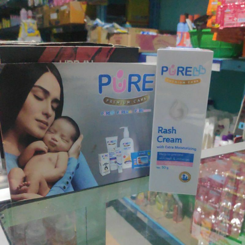 PureBB Rash Cream 50g Premium Care with extra Moisturizing Pure Baby For All Skin types Ruam keringat popok kemerahan iritasi pantat selangkangan lipatan paha bayi