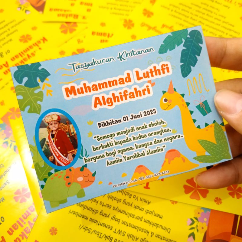 Stiker ucapan box nasi 10x8 cm khitan aqiqah