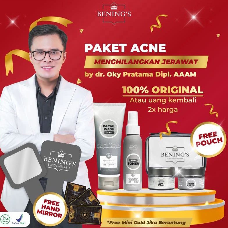 4)7SJ-F ￼PAKET ACNE BENING SKINCARE DR. OKY PRATAMA | MENGATASI JERAWAT, BRUNTUSAN & MENCERAHKAN KUL