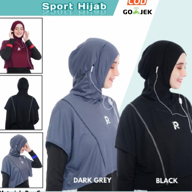 Jilbab Hijab Sport Sporty Olahraga Senam Yoga bersepeda Rocella Gloria