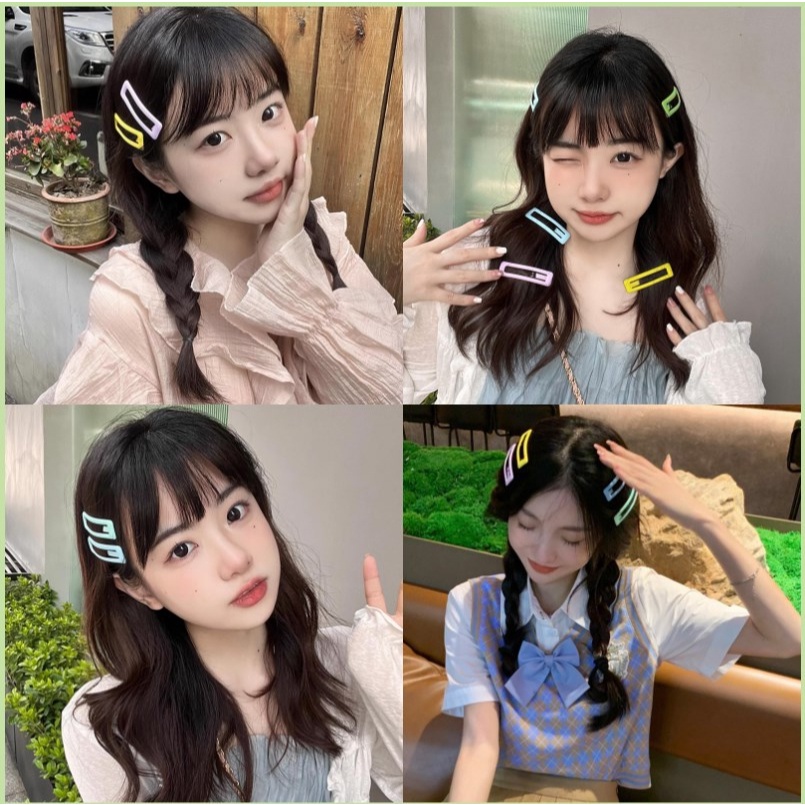 【Bayar di tempat】KIKIDOO 1PCS JEPIT PONI KOREA MATTE SIMPLE HAIR PIN SEPASANG