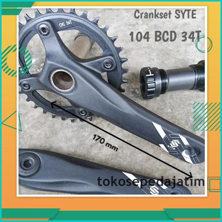 TERHITS CRANKSET MTB CRANK SYTE 104 BCD 34T BB HT2 ALLOY 