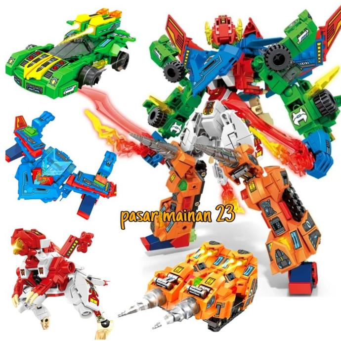 Mainan Brick Sembo Block Mecha Of Steel 4in1 Robot Transformers Mainan