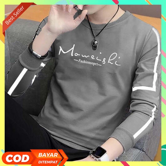 Kaos Pria Distro Tsirt Casual Tshirt Murah Sweater Korean Style Lengan Panjang Lebaran Pakaian Cowok
