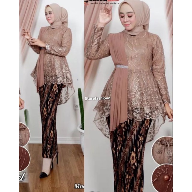 Kebaya Tunik Aurora Selendang | Kebaya Tunik Brokat | Kebaya Modern | Kebaya tile | Kebaya Favorite | Batik Couple | Kebaya Kondangan | Kebaya Brokat | Kebaya | Atasan Wanita | Tunik