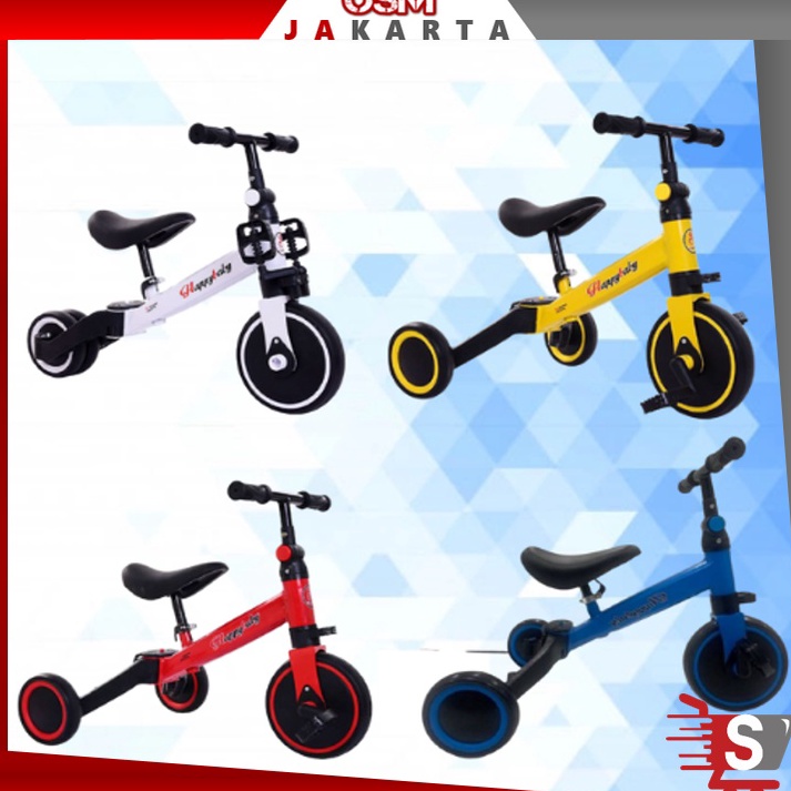 TERPERCAYA OSM JKT 5220 Mainan Sepeda Anak 3 Roda 2in1 / Sepeda Keseimbangan Anak / Balance Bike Rid