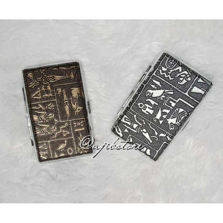 Ready Stok  TEMPAT PENYIMPANAN ROKOK KULIT MOTIF MESIR