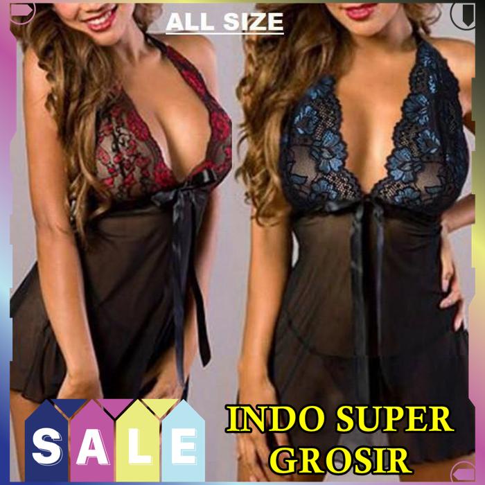 LINGERI TRANSPARANT BAJU TIDUR WANITA SEXY TERAWANG HOT RENDA HIGHT CLASS 