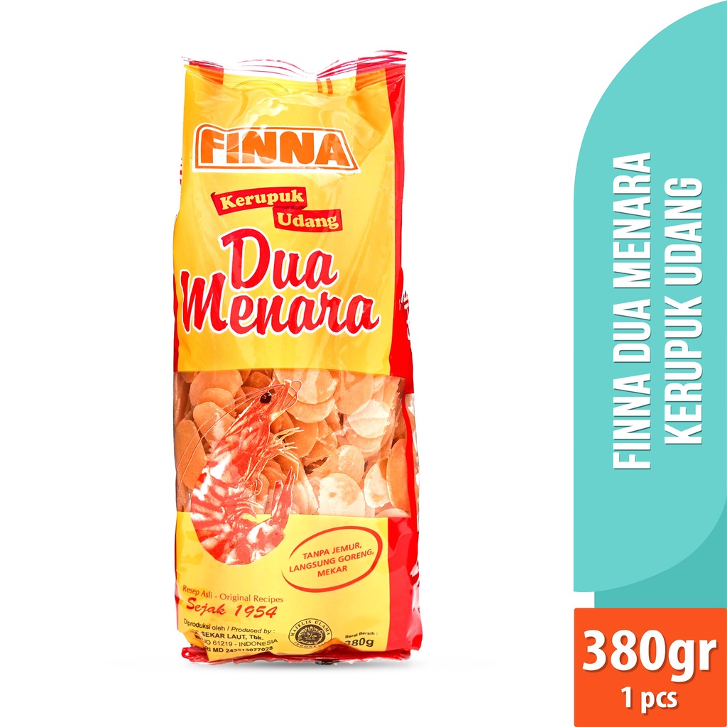 

Cemilan Snack Finna Dua Menara Kerupuk Udang Enak 380gr