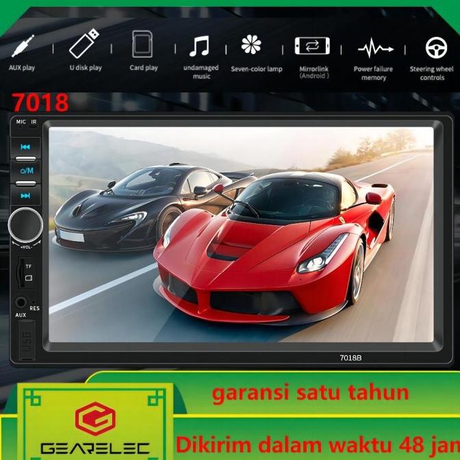 7018B Double DIN Radio Mobil 7 inci Head Unit Multimedia Video Player
