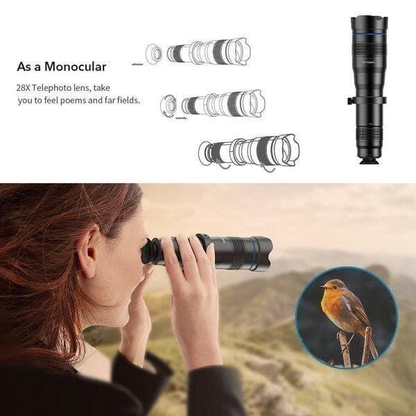 Apexel Apl-Js36X Hd 36X Lensa Telephoto Monocular For Smartphone