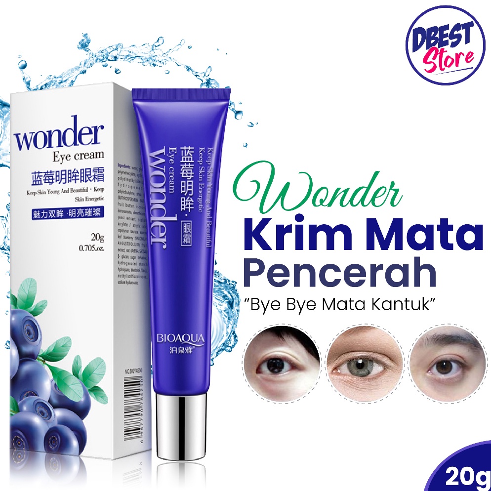 BZJ8O ASLI 100% WONDER EYE CREAM BLUEBERRY / KRIM MATA PANDA MENGHILANGKAN KERIPUT DAN KANTONG MATA 