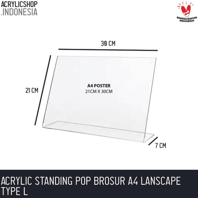 

Akrilik Tempat Brosur A4/Acrylic Tent Holder Lanscape A4 TypeL hen01