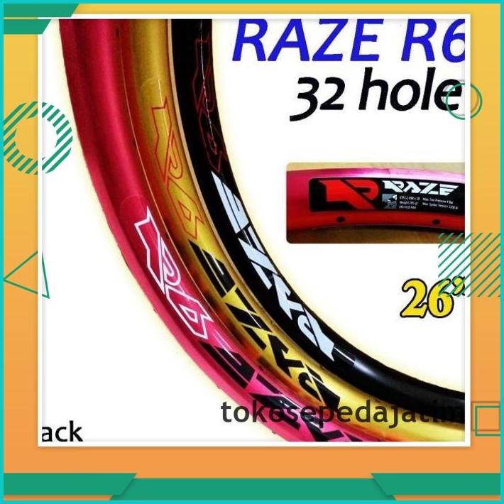 EKSKLUSIF VELG SEPEDA/RIMS 26 MTB RAZE DOUBLE WALL MATA IKAN DISCBRAKE 32H 