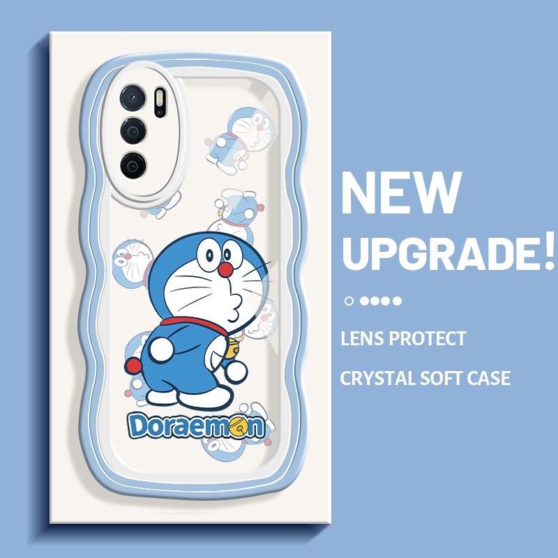 Casing Ponsel untuk OPPO A16 A16s A54s Case ponsel pola Doraemon Casing pelindung lembut bening ping