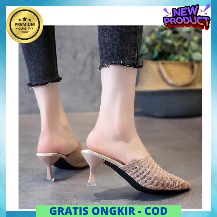 Sandal Hils Wanita Heels High Hels Cewek Heel Sepatu Hak Tahu Kaca Bridesmaid Hells Pesta Murah Dewa