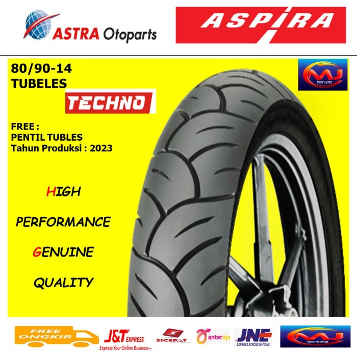 Terlaris Ban Luar Tubles Ukuran 80/90 14 Techno Merk Aspira Motor Beat, Vario