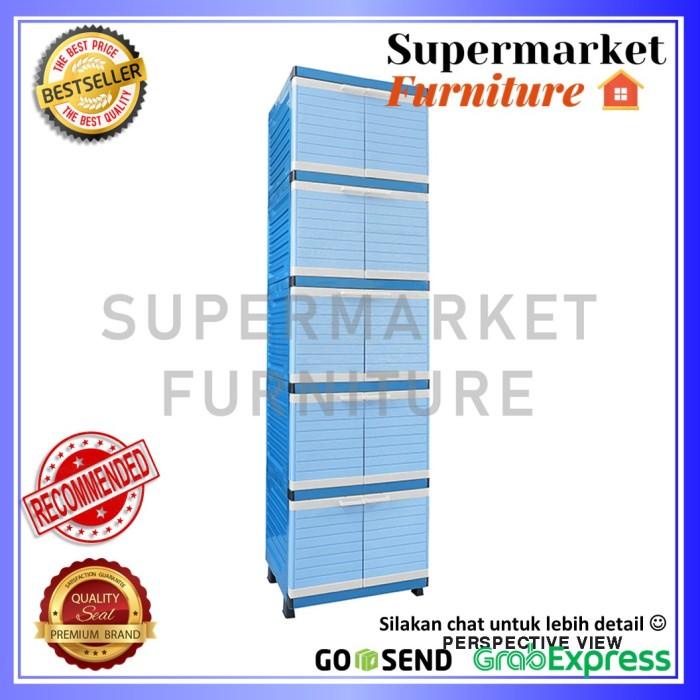 Lempa Lemari Pakaian Plastik Mini Club 5 Susun/Mini Club 5Ssn/Biru/Hijau