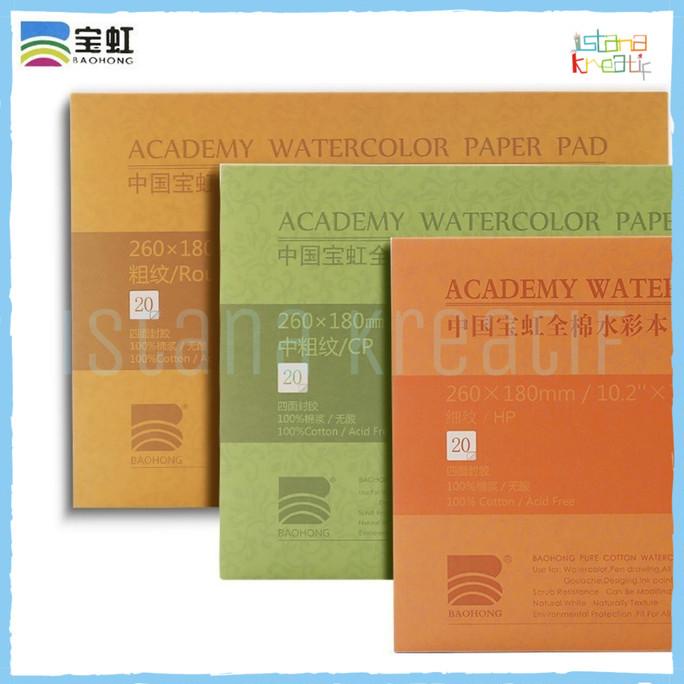 

Baohong Academy Watercolor Paper Pad 260 x 180 mm| 20 Lembar| 300 Gsm