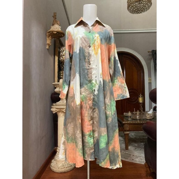 Tunik Kancing Tie Dye Jumputan Busui Frendly / Tunik Cotton Mikro / Tunik Silk / Tunik Tie Dye / Tunik Palembang / Tunik Murah / Atasan Wanita / Pakaian Wanita / Tunik Bestseller / Tunik Palembang / Tunik