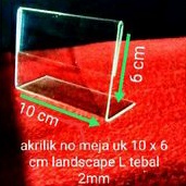 

akrilik no meja uk 10 x 6 cm lanscape L tebal 2 mm