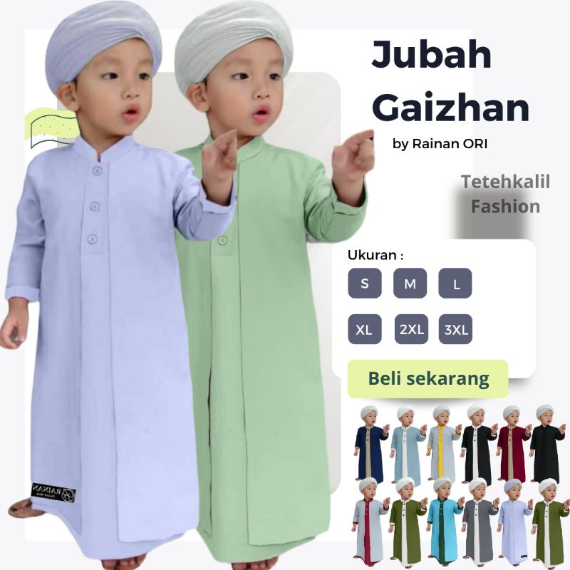 Jubah Anak Gaizhan Free Peci / Jubah Habib Anak by RAINAN ORI / Jubah Anak Terbaru 2021 / Gamis Anak Laki Laki / Jubah Anak