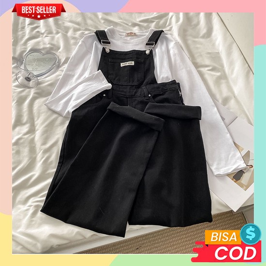 Jumpsuit Jeans Wanita Ootd Perempuan Dewasa Korean Style Remaja Cewek Korea Kekinian Premium Import 