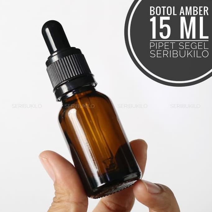 Botol Pipet 15 Ml Segel / Botol Kaca Amber 15 Ml Pipet Segel