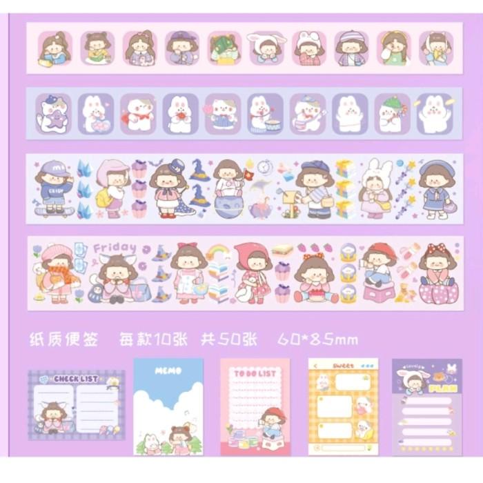 

Washi Tape - Selotip Tape Aesthetic - Gift Set Sticker Lucu