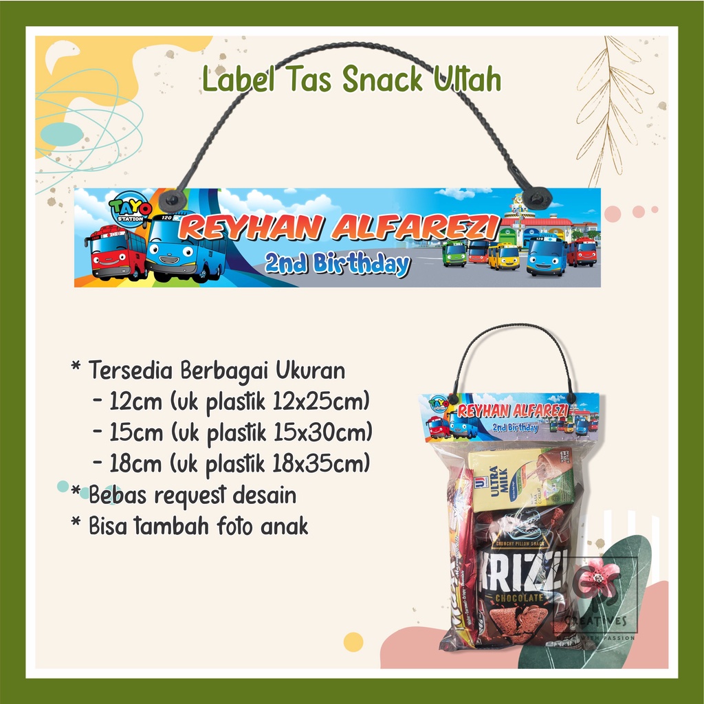 

Label Tas Snack Ulang Tahun Birthday Ultah Kecil Custom Boy