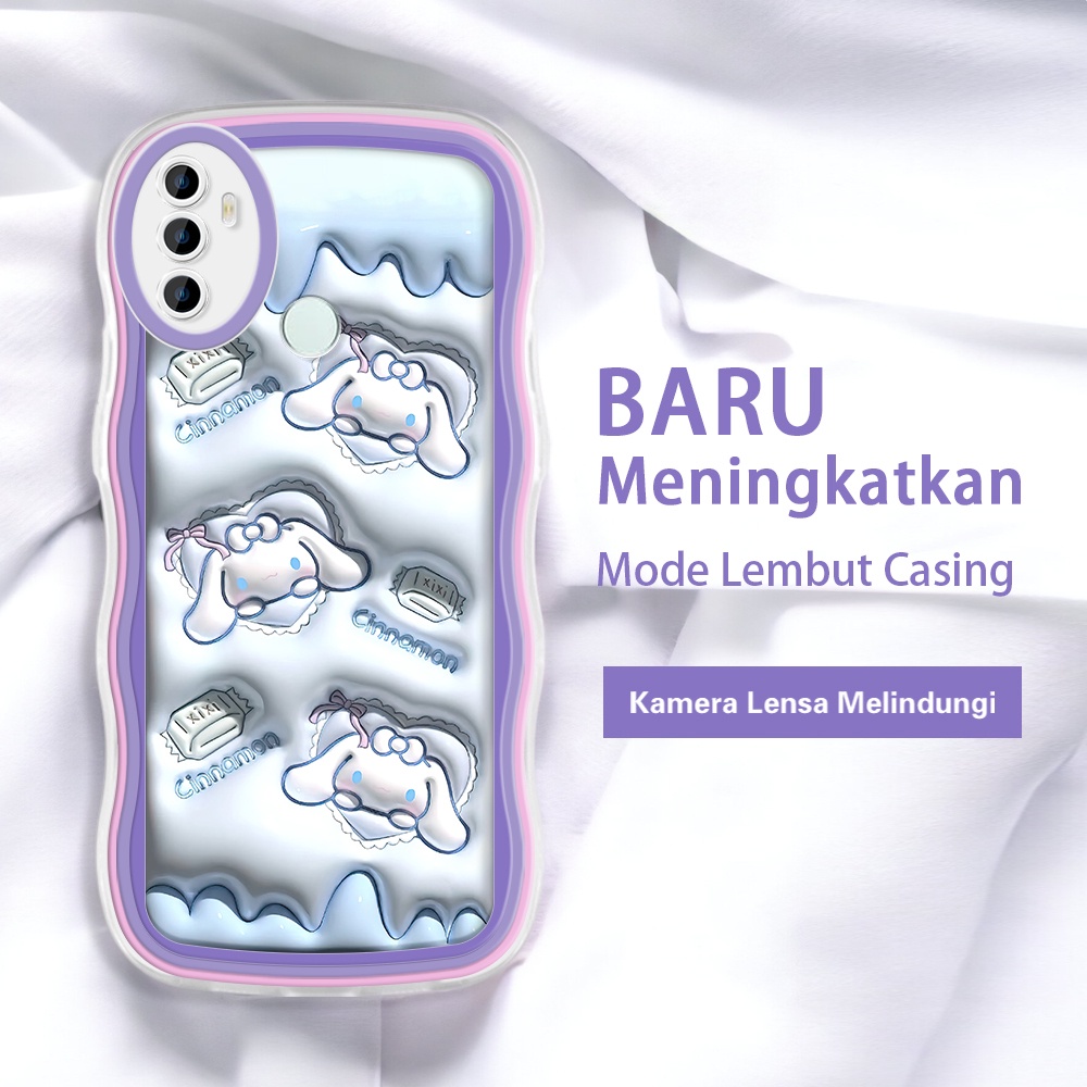 OPPO A37 A37F A53 2020 A52 A54 2021 A55 A57 2022 A59 Casing Ponsel 3D Love Heart Cinnamoroll Pola wa